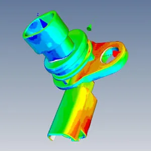 Soll-Ist-Vergleich zwischen CAD-Modell und realem Bauteil